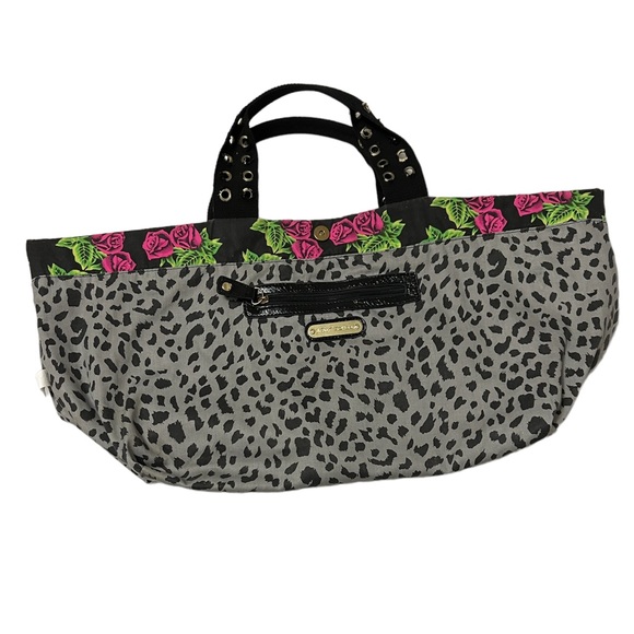 Betsey Johnson Reversible Floral/Cheetah Tote Bag - Picture 7 of 12